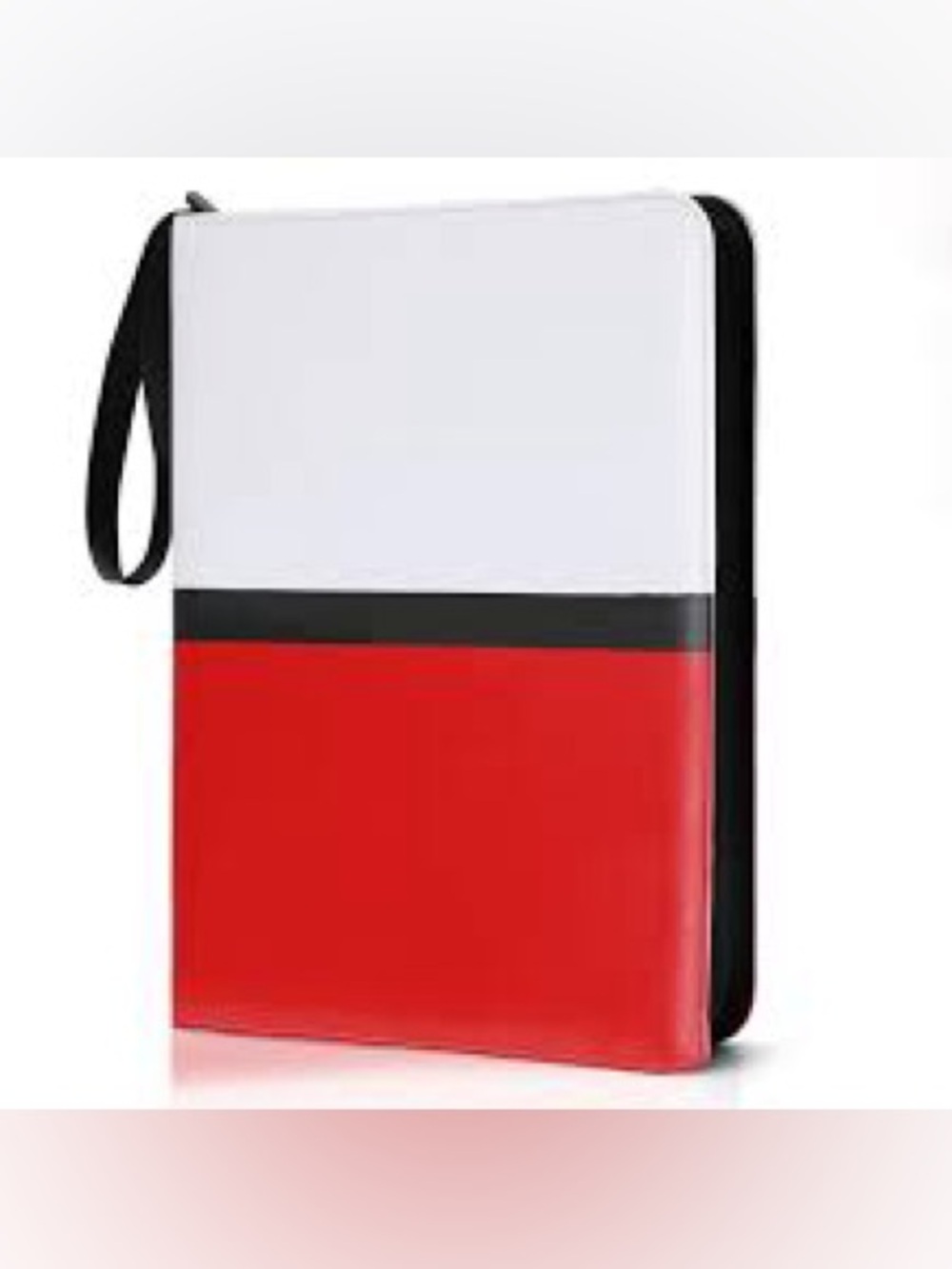 Pokemon-themed zipper binder designed for storing trading cards.